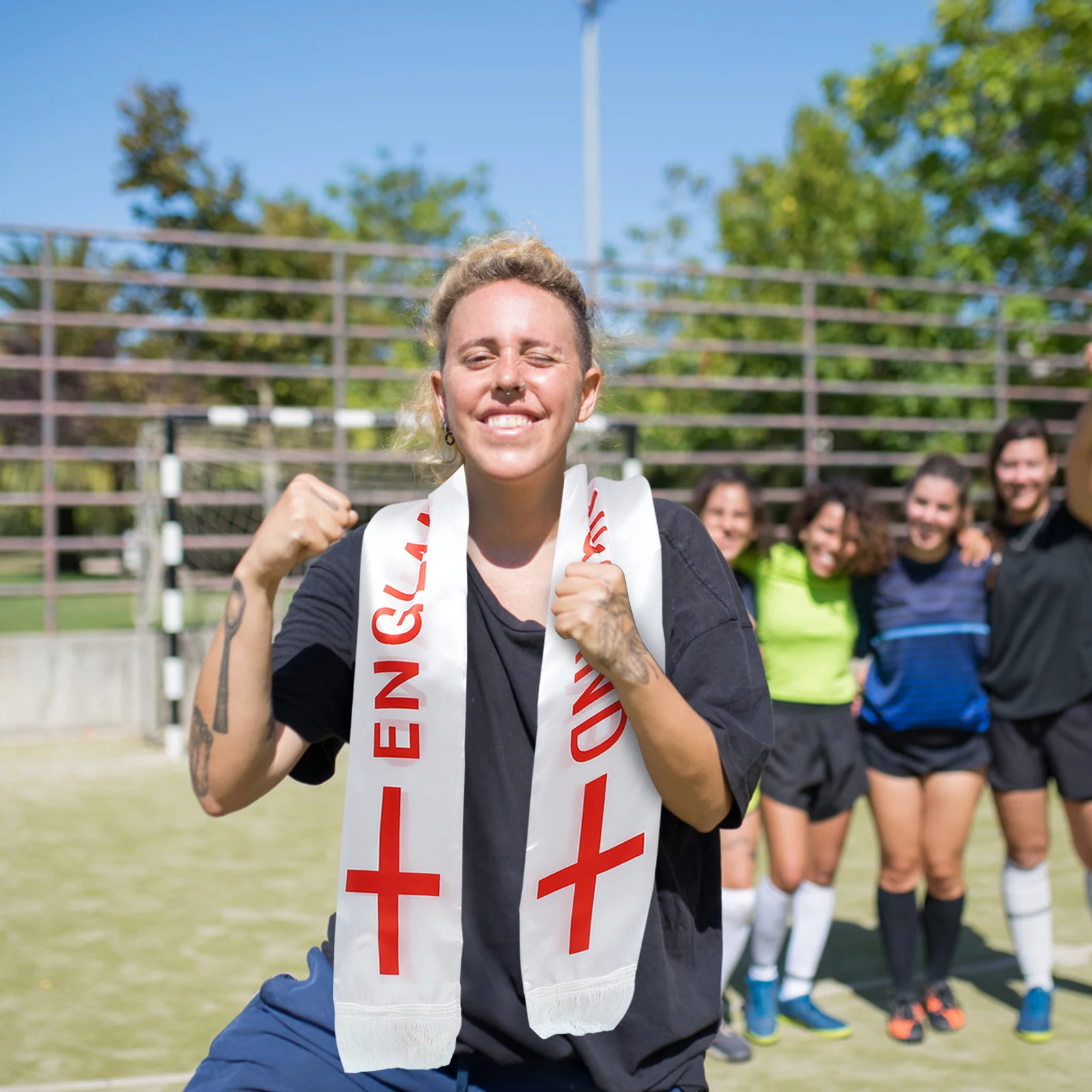 

2Pcs Football Fans Scarf Satin Texture One Size National Soccer Scarf Cheering Sports Party Decorations Football Game