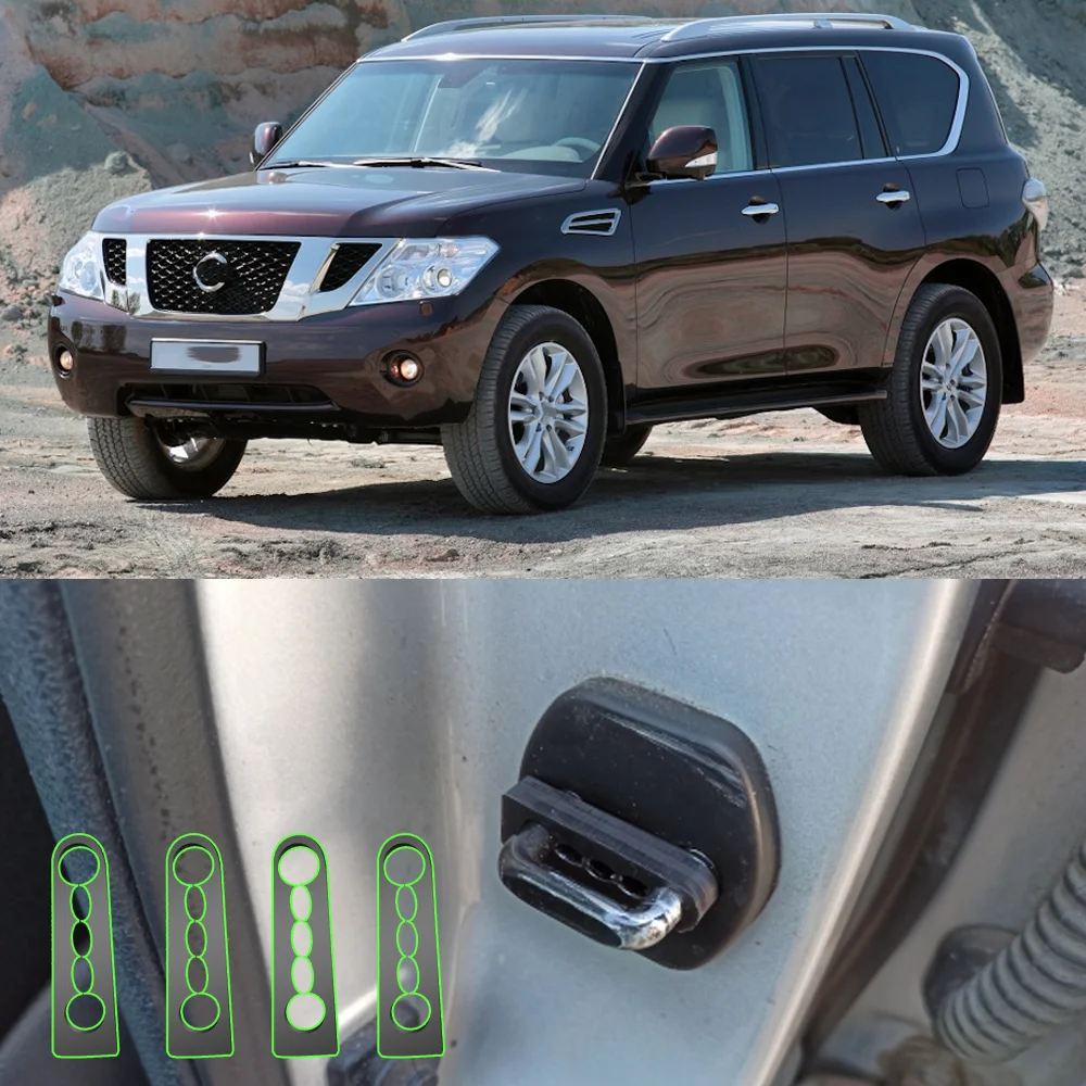 4x Car Door Lock Sound Deadener Damper Buffer Noise Seal Stopper For Nissan Patrol Y62 Armada 2010 โ 2023 Infiniti QX56 QX80