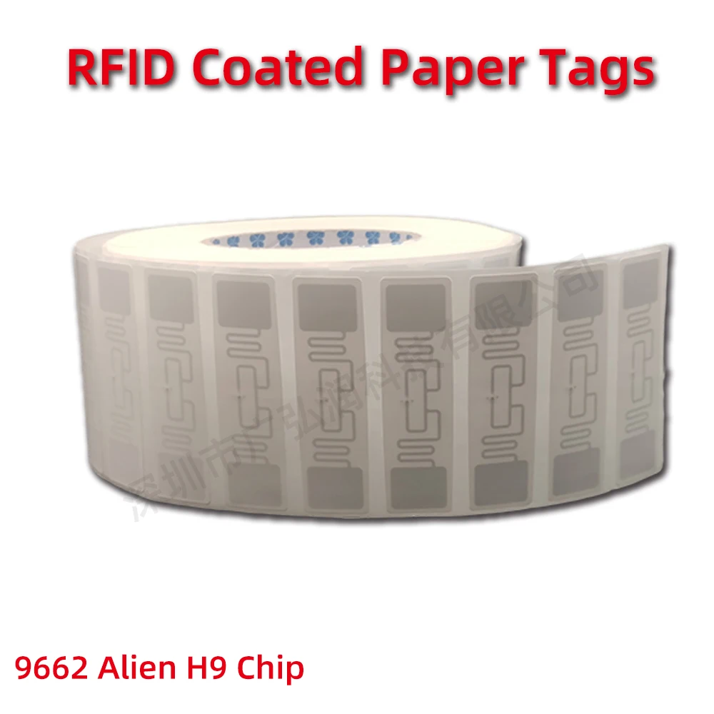 50/100/200 UHF Coated Paper Tags  U8/U9 Chip RFID UHF Tags Sticker 860-960MHz Long Range Adhesive for Sports Timing Race Vehicle