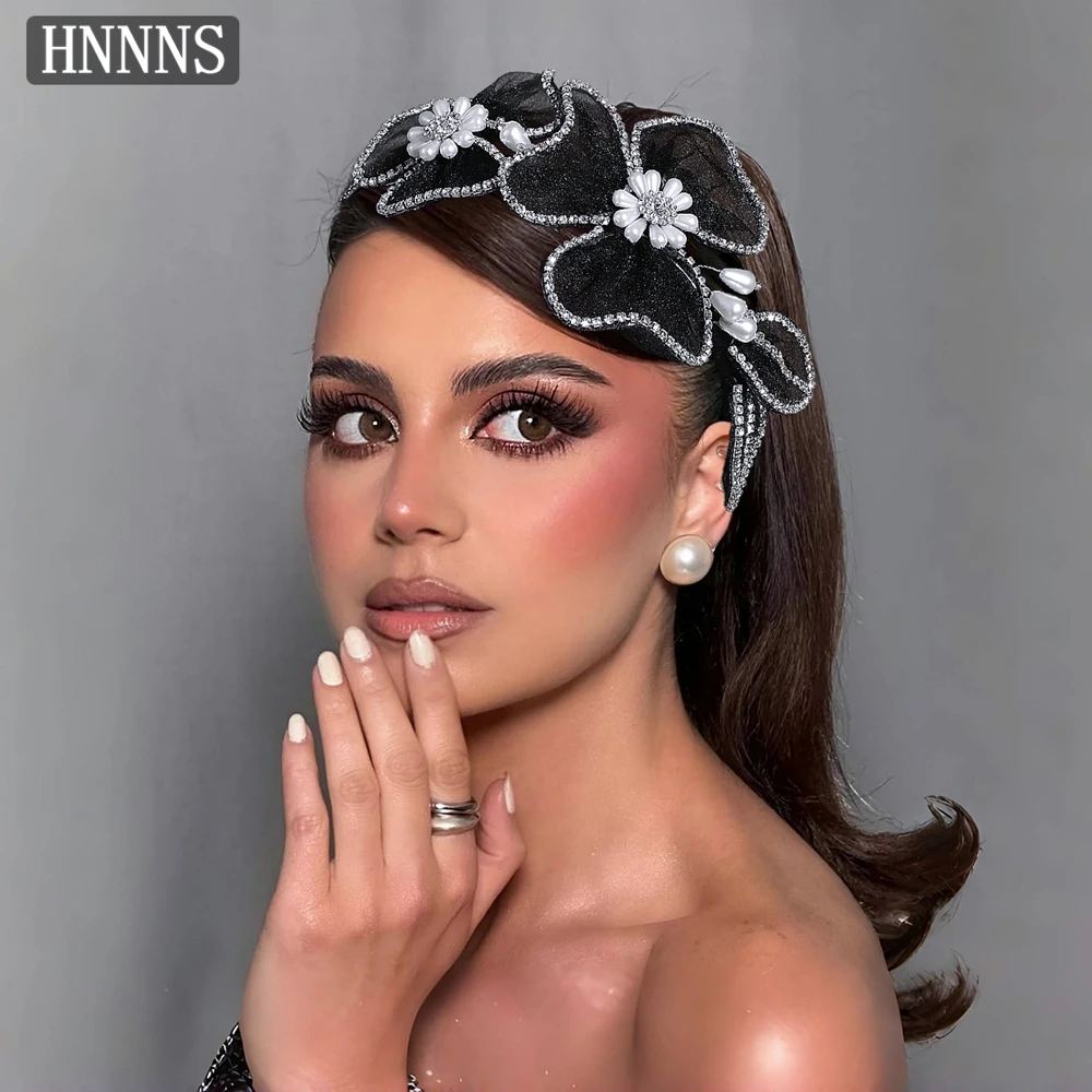 

TOPQUEEN Elegant Vintage Floral Headband Paired With Rhinestone Pearls Brides Wedding Ladies Banquets Hair Accessories YXA345