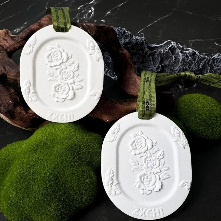 1 Sztuka Kamienia do Aromaterapii, Gipsowa Płytka Aromaterapeutyczna, Długotrwały Zapach do Użytku Wewnętrznego do Szafy i Samochodu, Solidna Wisząca Ozdoba Aromaterapeutyczna