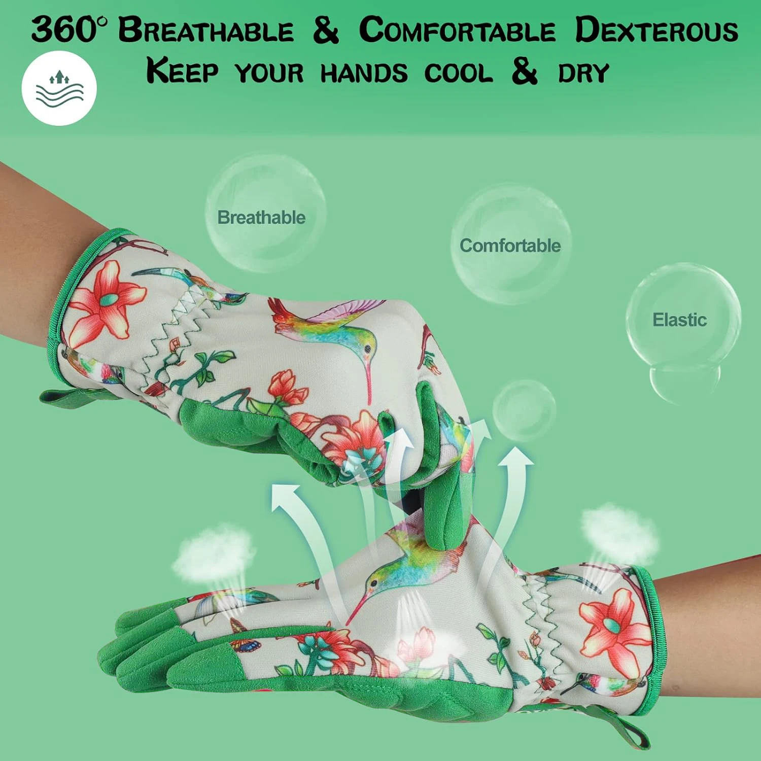 قفازات البستنة للنساء قفازات حديقة جلدية قابلة للتنفس مع قبضة قفازات عمل مقاومة للثقب ومقاومة للثقب #3