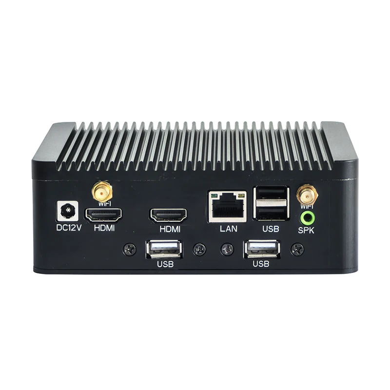 DDR4 4GB RAM M.2 128GB Hard Disk Mini Computers N97 Fanless PC Dual Display WiFi BT Module 12V~24V Input 2*WiFi Antenna Poles