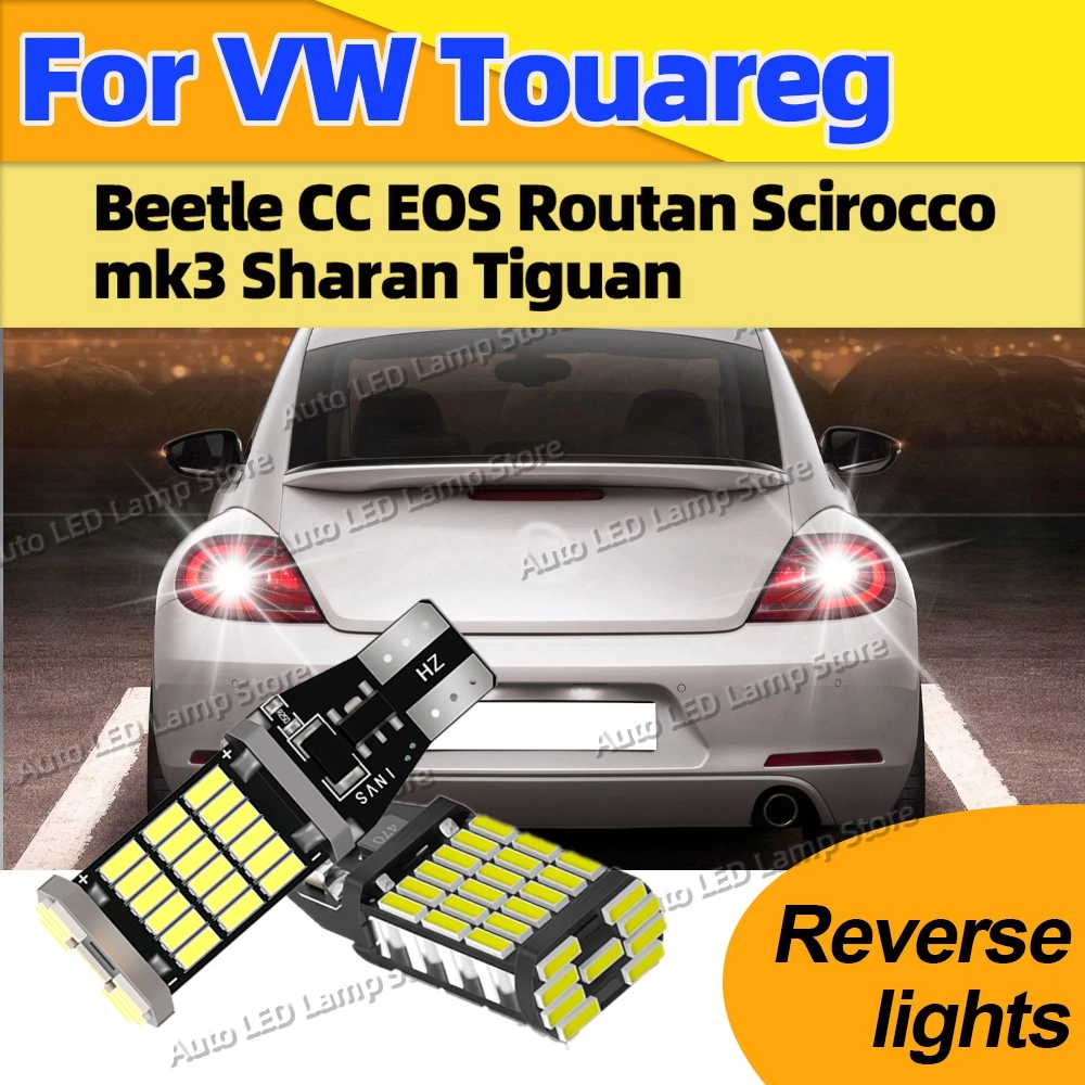 

For VW Touareg Beetle CC EOS Routan Scirocco mk3 Sharan Tiguan 6000K White Canbus Super Bright T15 LED Bulb Auto Reverse Light