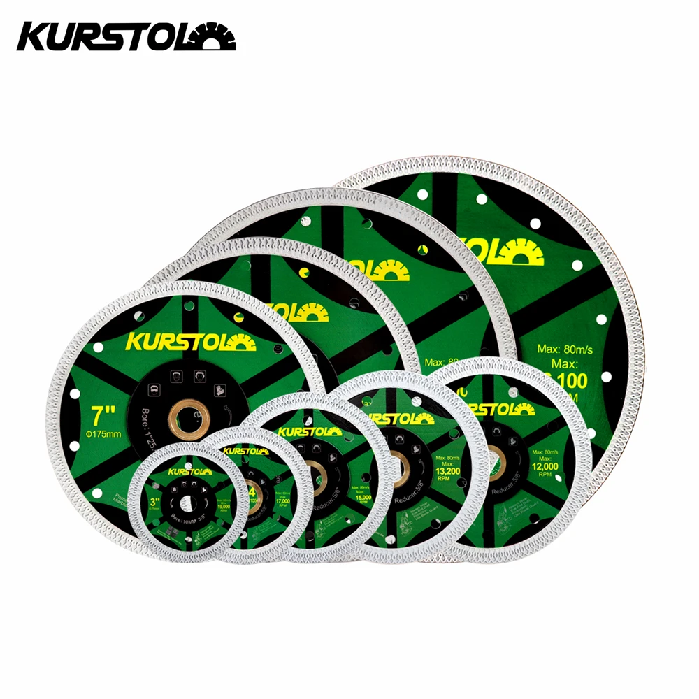 KURSTOL Diamond Saw Blade Tile Cutting Disc Granite Cutter for Ceramic Marble Porcelain Cutting Diamond Blade Disc