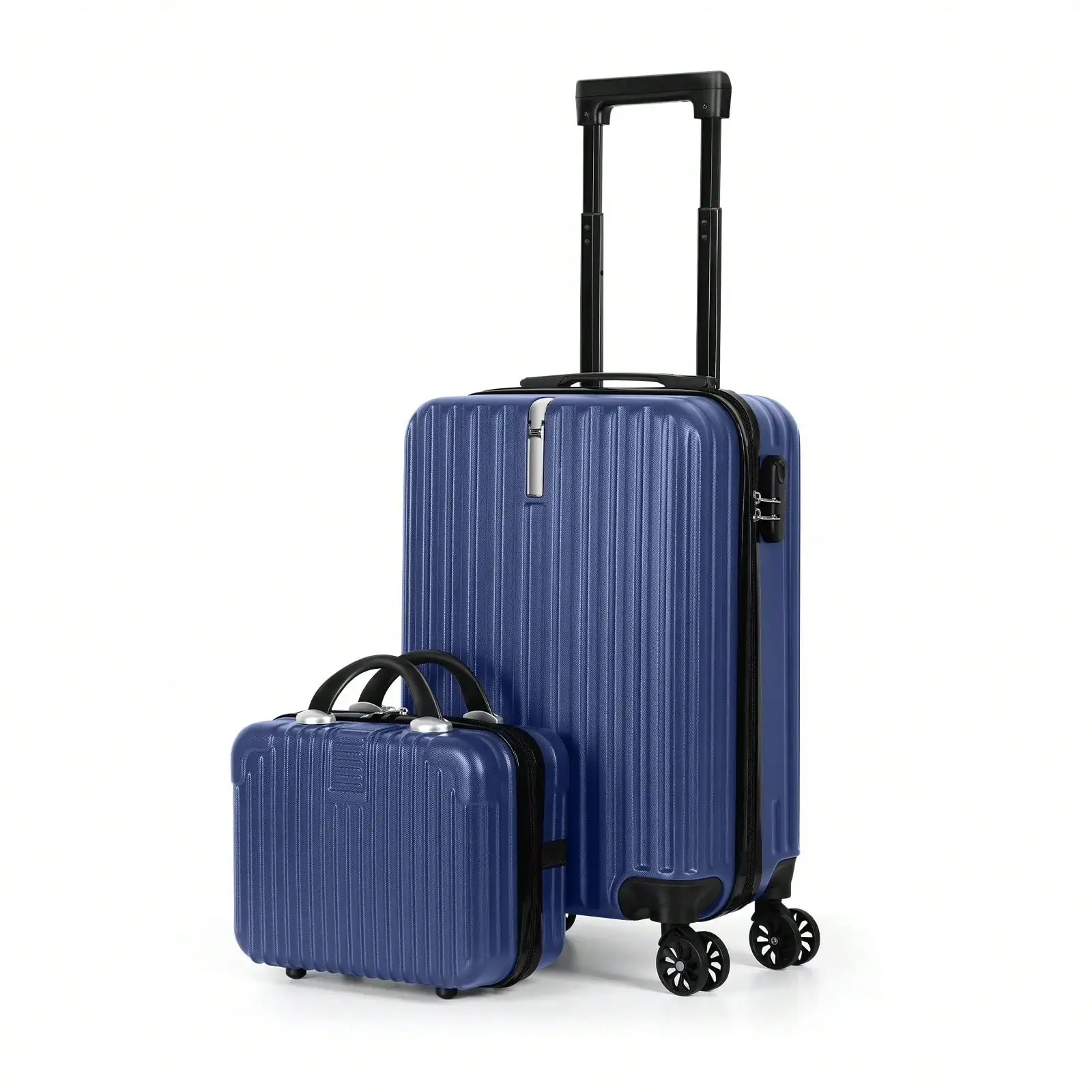 2-Piece Lightweight Carry-On Spinner Luggage Set,Blue