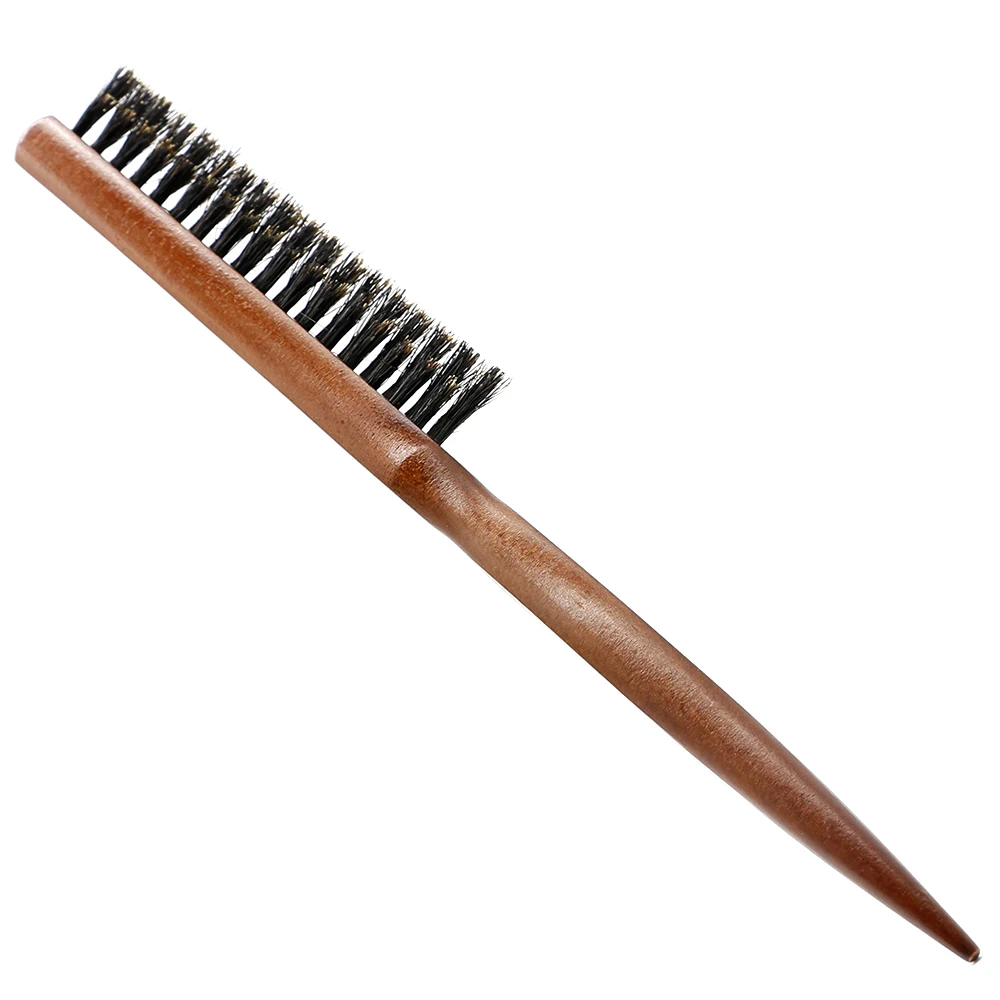 3-teiliges Friseur-Bürsten-Set: Holz-Toupetkamm, Bürste mit Borsten zum Entwirren, Mini-Twist-Rundbürste für Lockenstyling – Detail 14