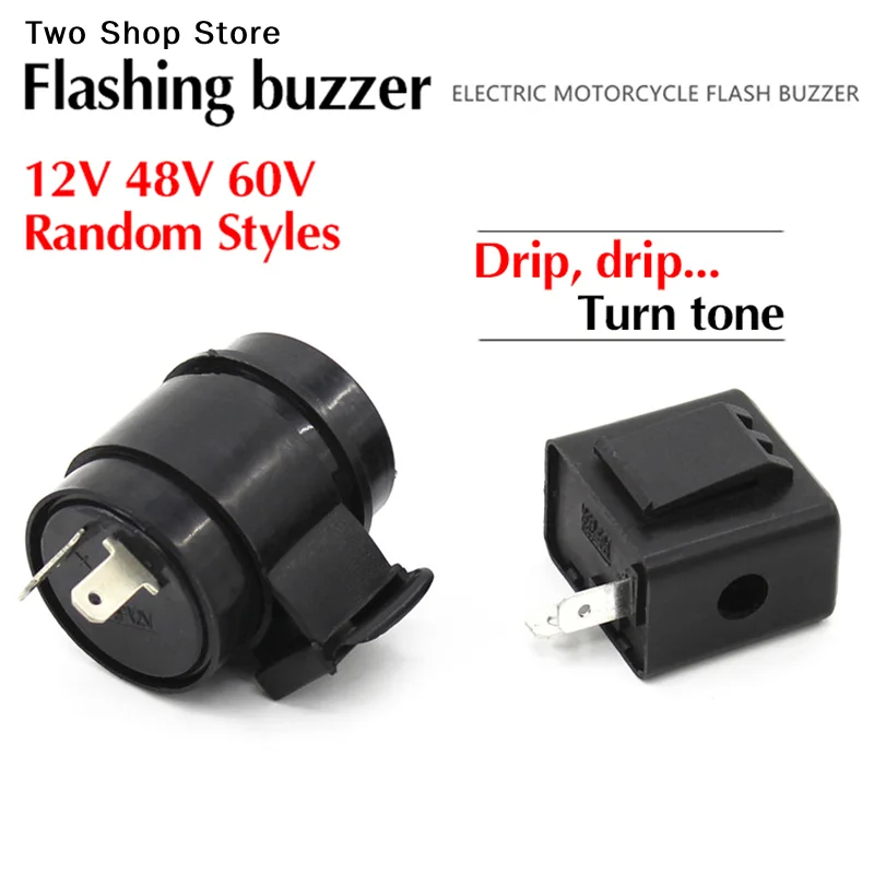 DC 12V 48V 60V Flash Relay for Turn Signals, 2Pins Buzzer Beep Indicator Flasher