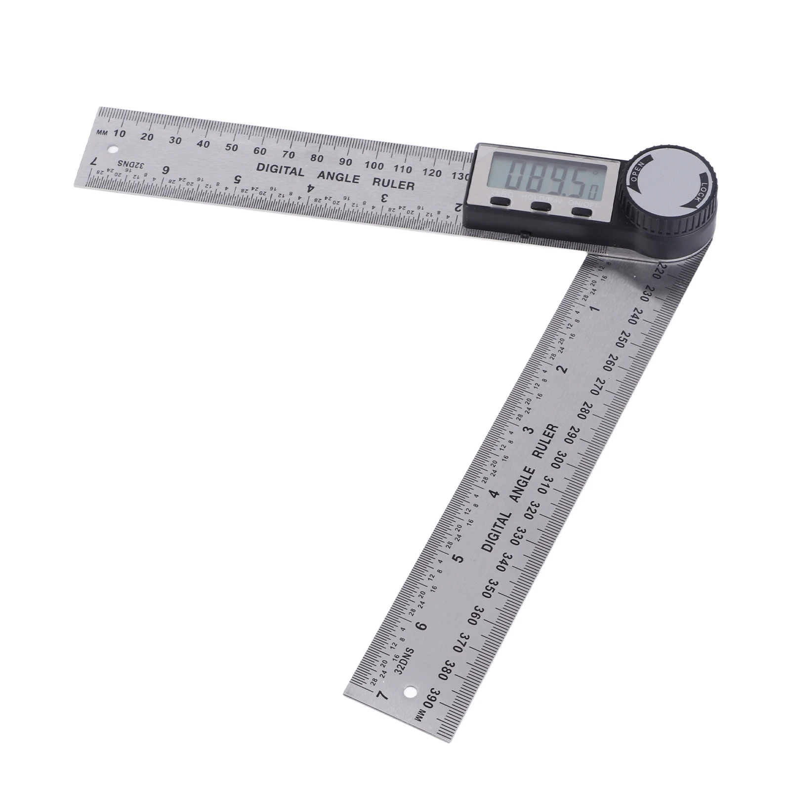 10‑390mm ステンレス鋼電子分度器 デジタルゴニオメーター 角度ファインダー マイターゲージ定規