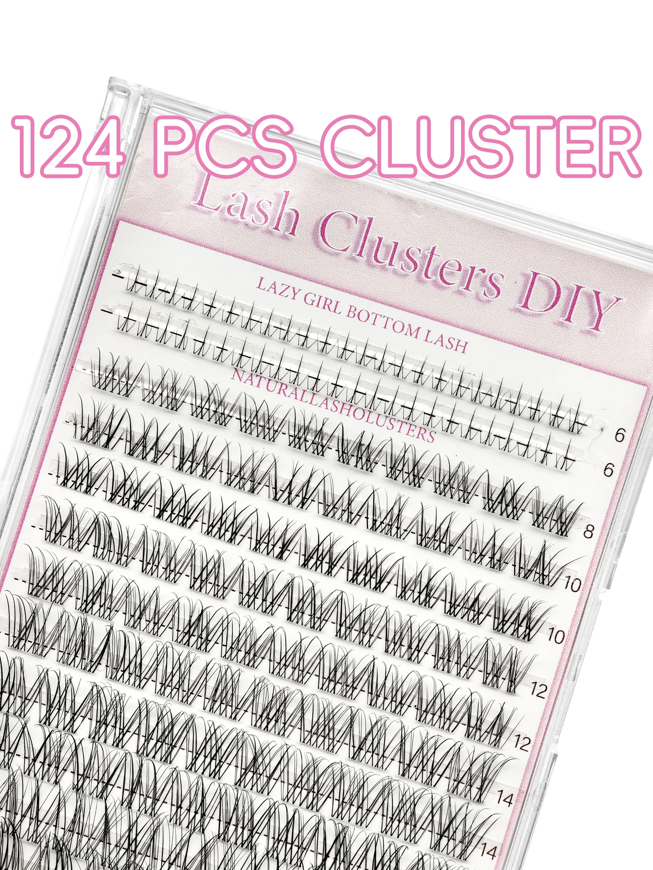 48 clusters of small flame eyelashes, 100 clusters of eyelashes, natural simulation, segmented transparent eyelashes