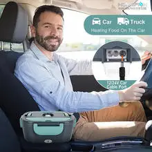 Homefish-ポータブル漏れ防止電気弁当箱、フードウォーマー、車または家庭用ヒーター、304ステンレス鋼ライナー、1.5 l、60w