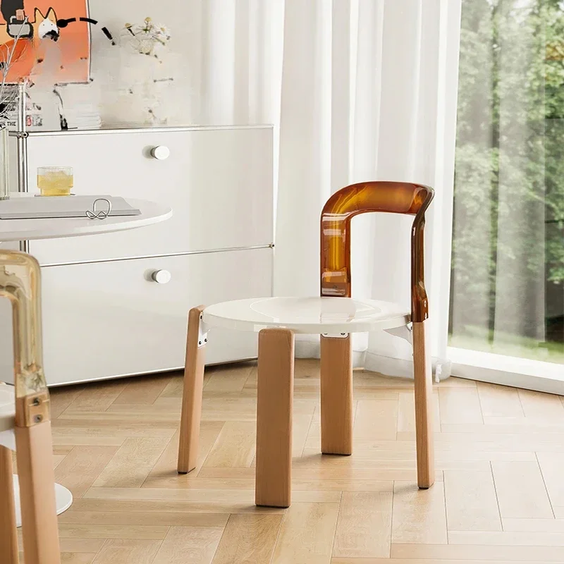 

Transparent Backrest Dining Chair, Modern Leisure Chair for Home and Cafe, Stylish Design for Comfort Clear Dining Seat