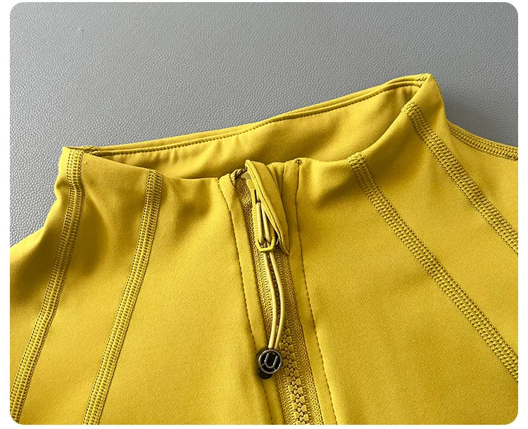Damen Sportjacke mit Reißverschluss, Langen Ärmeln und Daumenlöchern, Slim Fit, Schnelltrocknend für Laufen, Fitness, Yoga und Sport – Detail 4