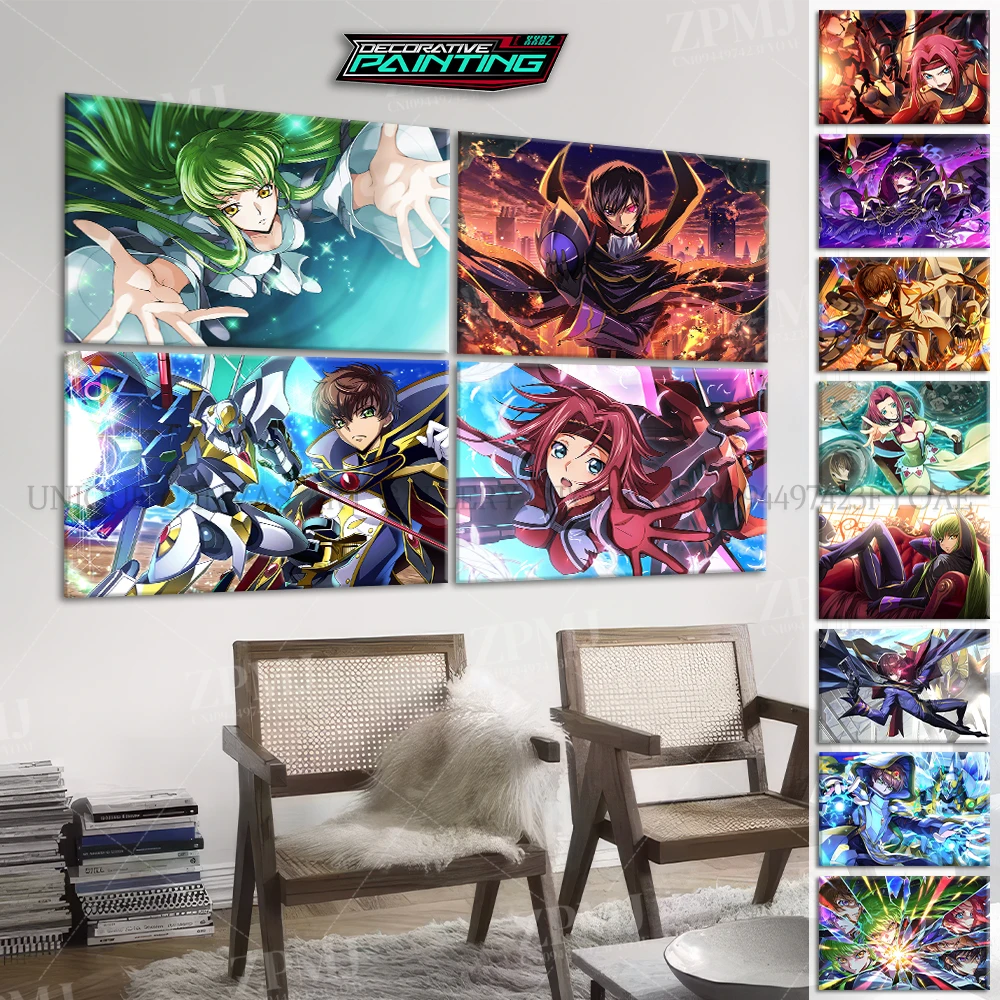 

Code Geass:Lelouch Of The Rebellion Print Posters Classic Anime Home Decor Canvas Interior Painting Wall Artwork Bedroom Picture