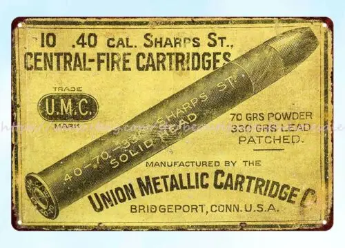 UMC Sharps rifle cartridges firearm ammo metal tin sign bedroom decoration