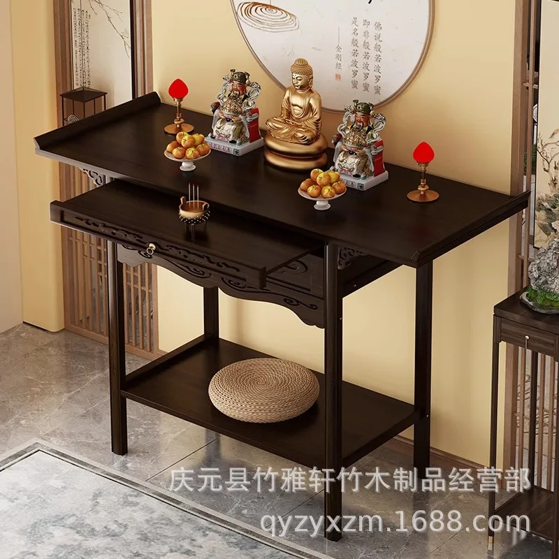 

YFY Buddhist niche new Chinese vertical cabinet God of Wealth cabinet offering table case Buddha statue Guan Gong table