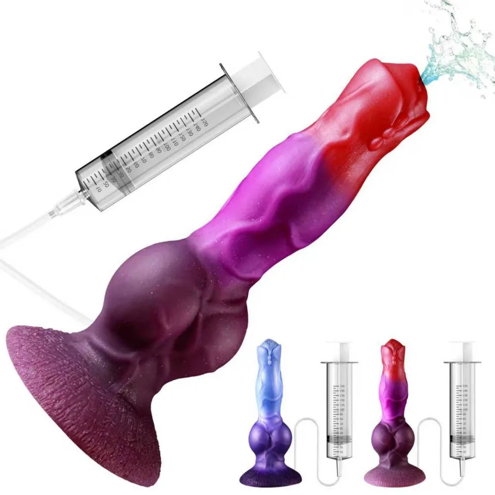 Water Spray Dildo Anal Plug Suction Cup Realistic Silicone Simulates Ejaculation 2 in 1 Easy Cleaning For Adults Couples Sex Toy view 5