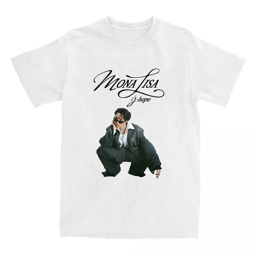 Mona Lisa Single T-shirt J-hope Korean Boys Band Member Graphic Tshirts Cotton Summer Short Sleeve T Shirt for Tees