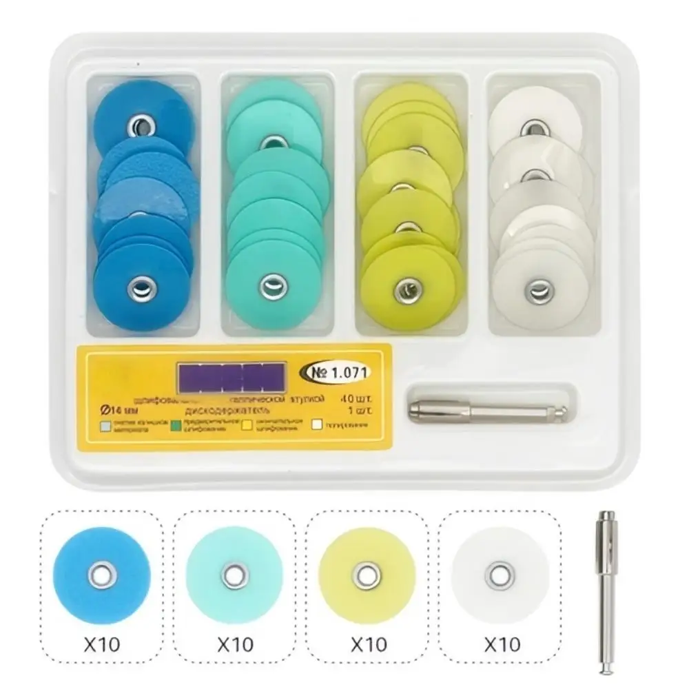 

﻿40/80Pcs Dental Flexible Polishing Discs Kit With Mandrel Assorted Grit Composite Finishing Discs Dentist Consumables