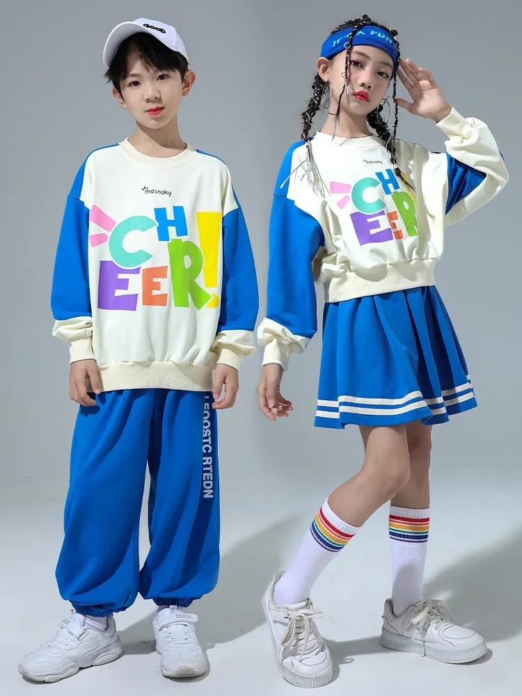Kinder Street Dance Setup Kinder Kostüm Jungen Mädchen Kindergarten Grundschule Junior Cheerleading Sportuniform