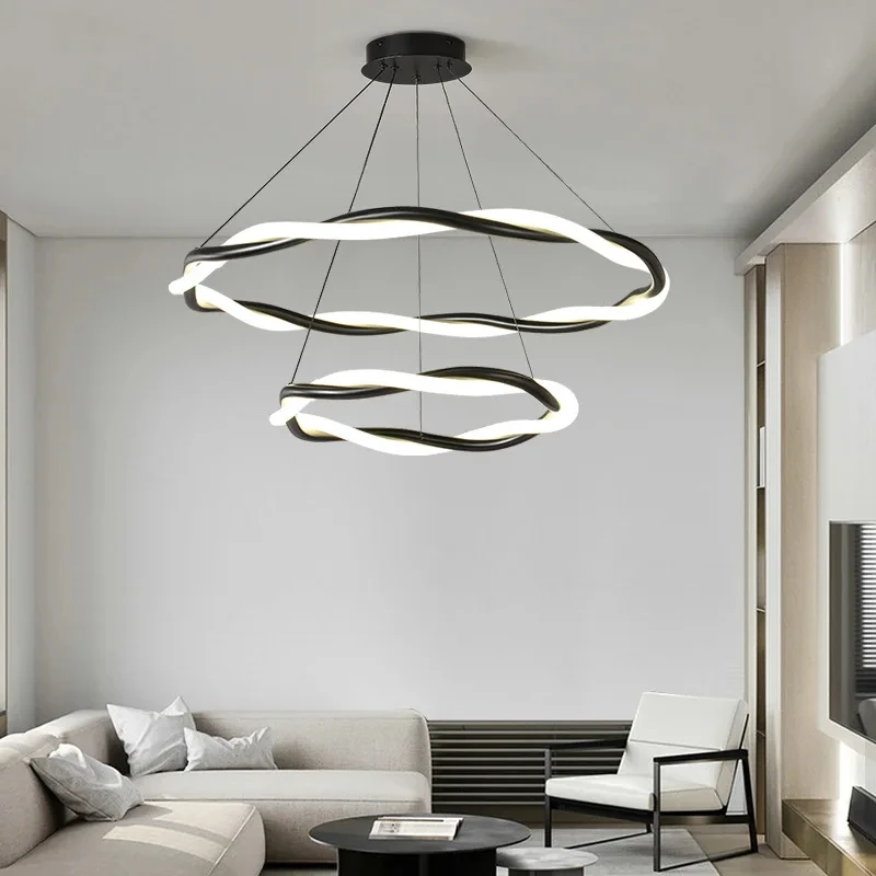 

Simple Ring LED Chandelier Designer Garland Circle Pendant Lights Dining room Living room Bedroom Decorative Lighting CX118DS