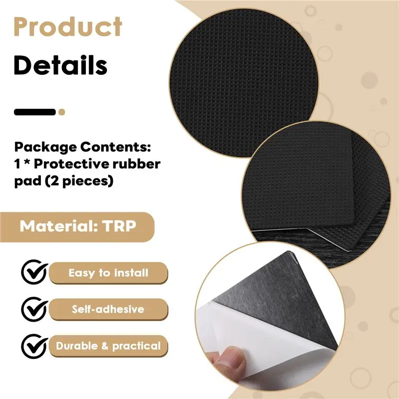 AT63-2 Tablets Anti Slip Furniture Pads Self Adhesive Non Slip Thickened Rubber Feet Floor Protectors For Chair Sofa