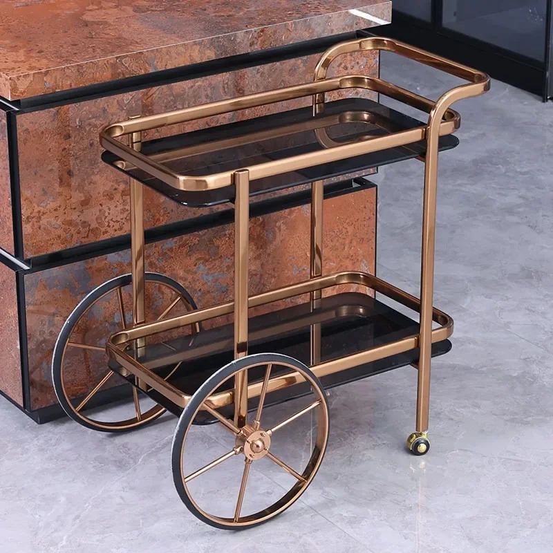 Mobile food delivery wine cart Hotel restaurant Multifunctional service truck 4S shop Cake cart Hot pot delivery large