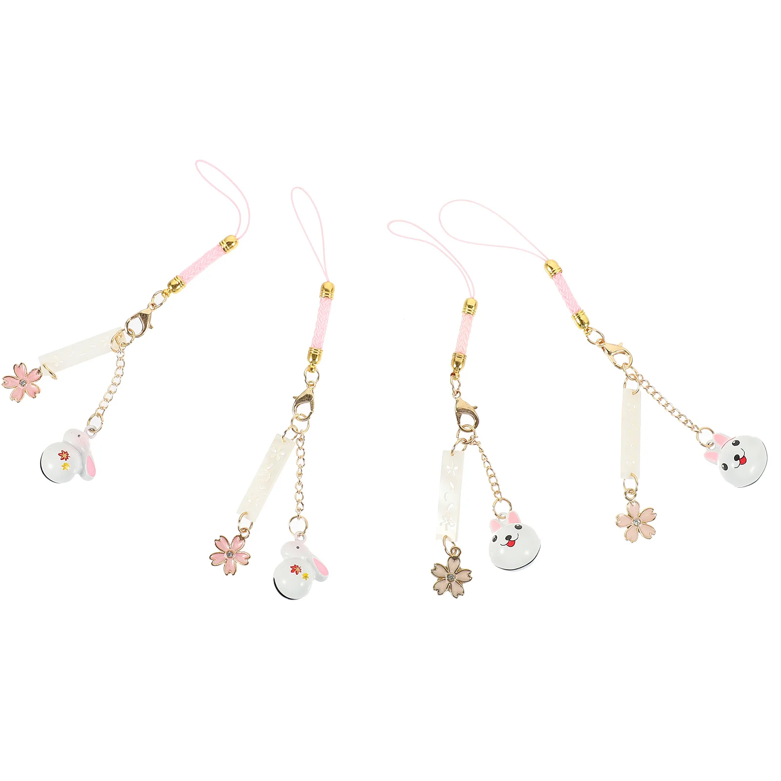 

4 шт. подвески-колокольчики в виде кролика для ключей, сумок, Lingdang Guajian, брелок-кролик, подвеска для телефона, мобильный аксессуар