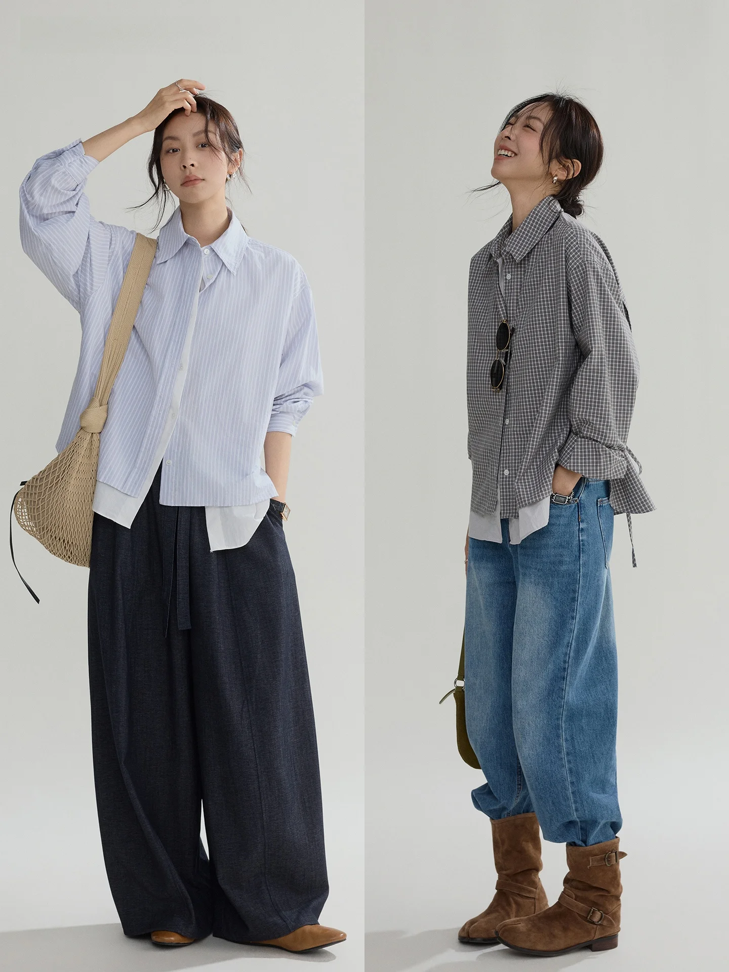 

Joli Choose Women's Vintage Plaid Long Sleeve Cotton Shirt Loose Casual Versatile Commute Top Breathable Comfortable Spring F...