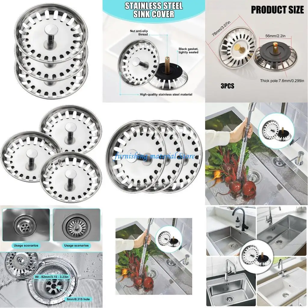Стальная-раковина-И5ГД-затыкает-нержавеющую-сливную-пробку-предотвращает-утечку-воды-на-80-82-мм