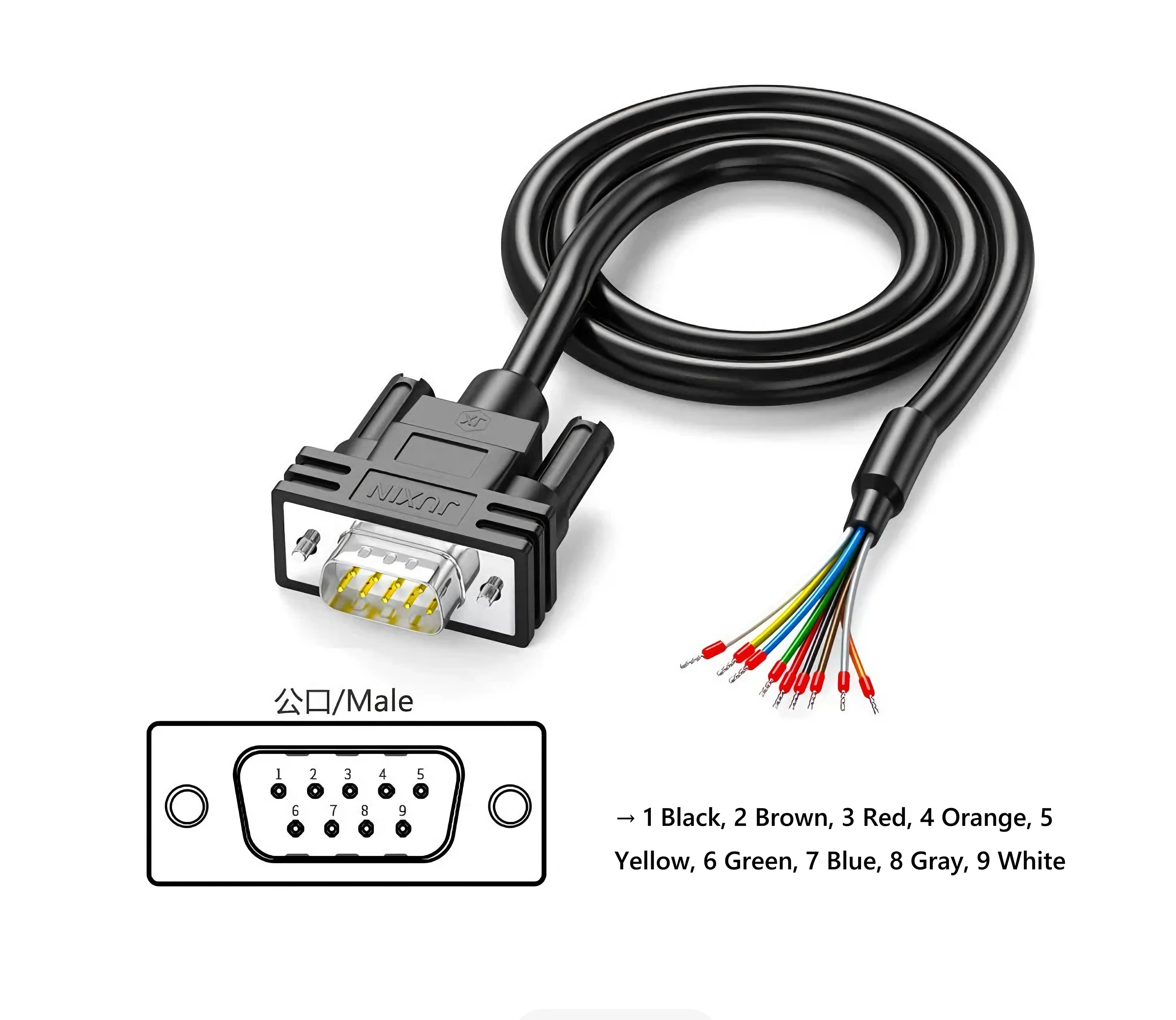 Industrial DB9/DB15/DB25 Single Head Serial Port Wire Gold-Plated 9/15/25 Pin Copper Terminal Connector for DB9/DB15/DB25