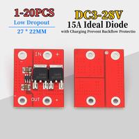 1-20Pcs 15A Ideal Diode Low Dropout Diode Solar DC3-28V Anti-reverse Irrigation and Charging Prevent Backflow Protection