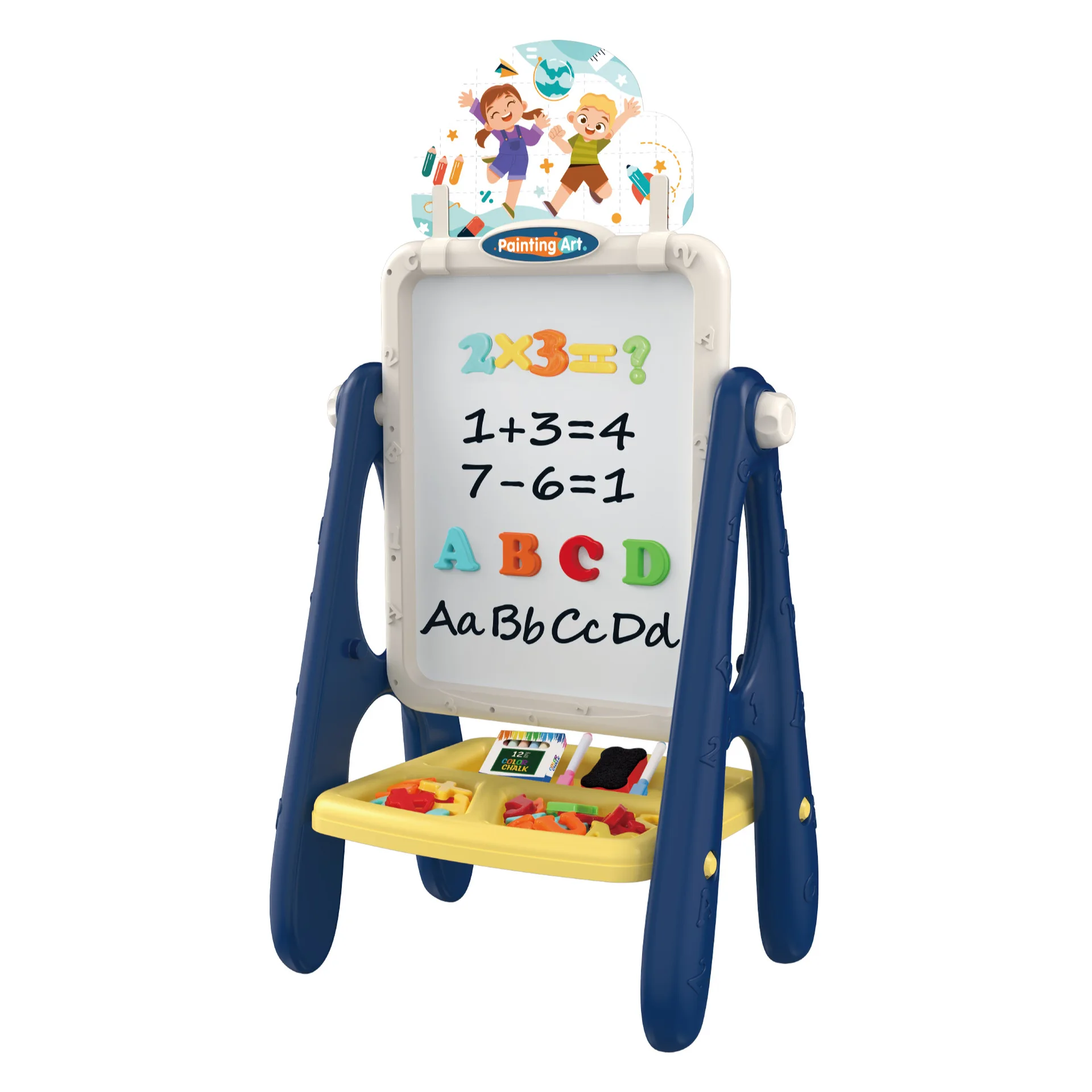 Dinosaur easel toy double-sided magnetic graffiti painting board
