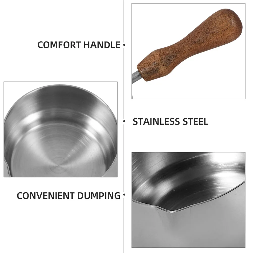 

Stainless Steel Milk Jug Sauce Pitcher Creamer Bowl Small Lightweight Coffee Syrup Server Easy Clean for Dining Bar