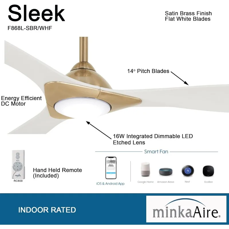 CeilingF868 Ceiling Fan (Soft Brass/Flat White)