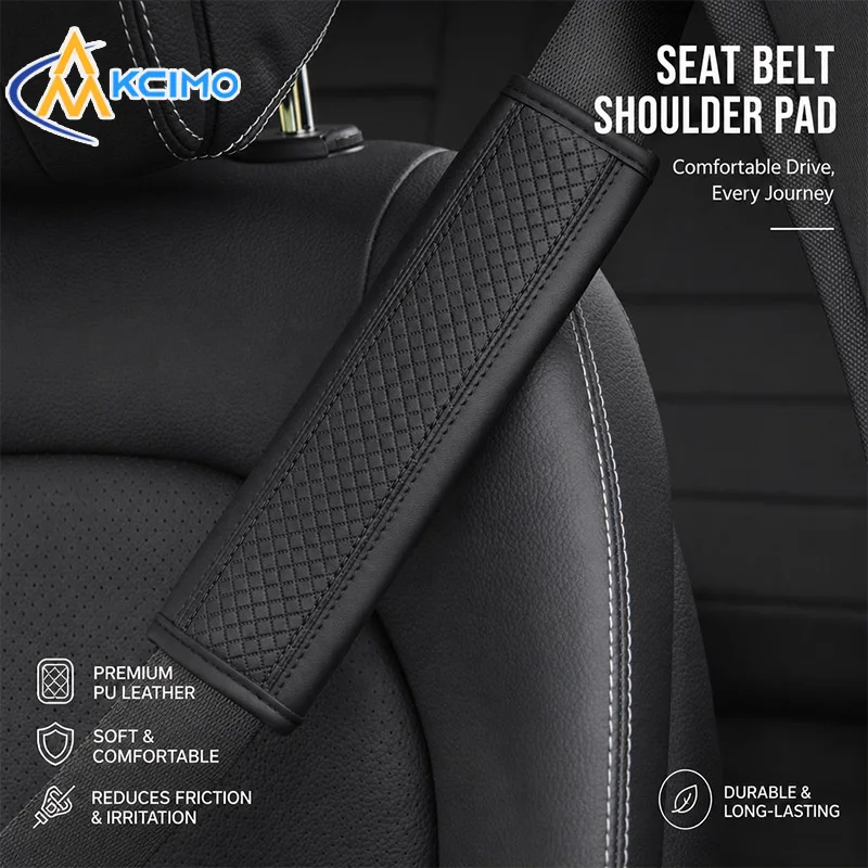 1PC Car Seat Belt Shoulder Pad PU Leather Soft Seatbelt Cover Reduce Friction Car Interior Accessories