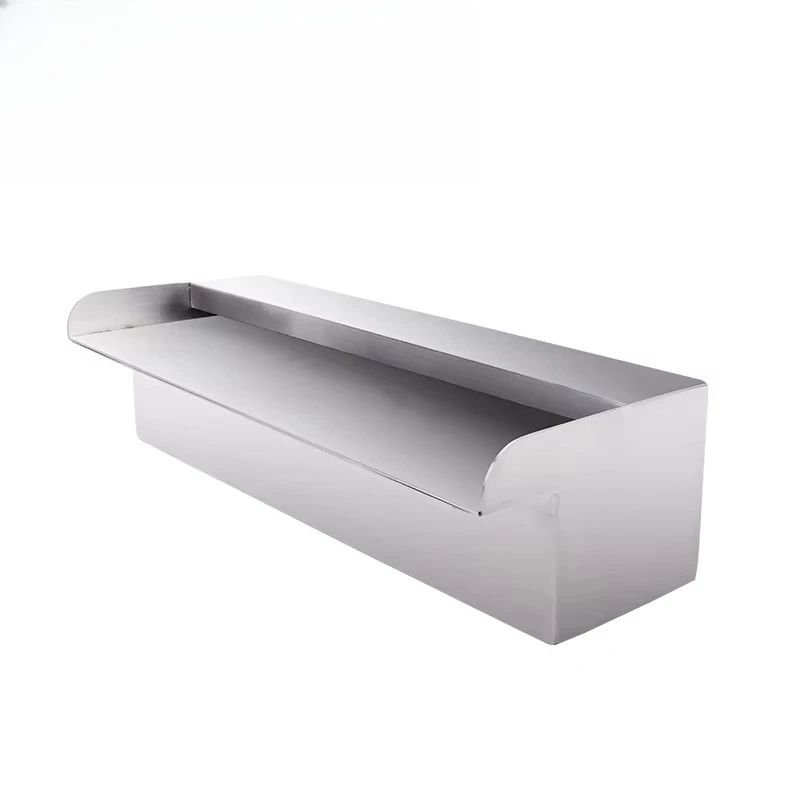 Swimming Pool Waterfall Fountain LED Light Transparent Acrylic Structure Modern Design Easy to Install