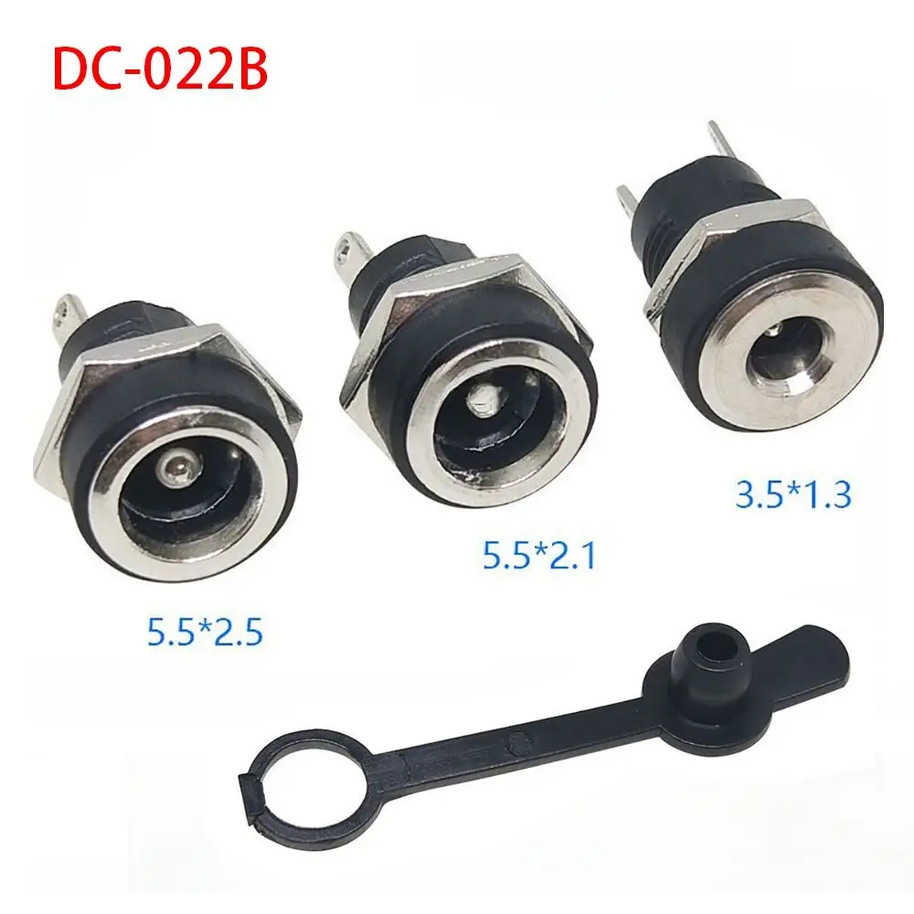 10Pcs DC022B 5.5 X 2.1mm DC Power Jack 2 Terminal 2 Pin 3.5*1.3mm 5.5*2.1mm 5.5*2.5mm Supply Socket Connector Plug Adapter