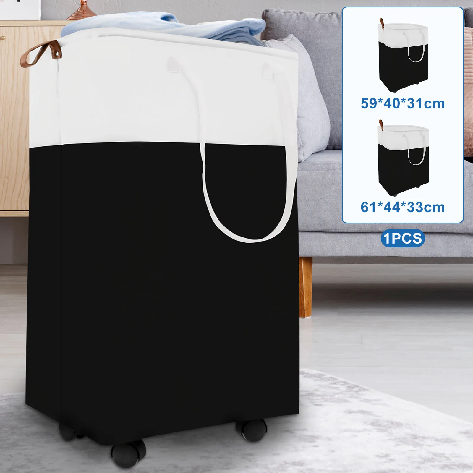 

75/90L Laundry Basket Collapsible Laundry Hamper with Wheels Clothes Hamper with Handles for Home Dorm Bathroom Laundry Room