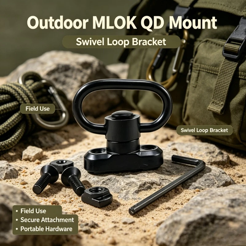 MLOK QD Swivel Loop Metal Floating Cup Bracket, Universal Connector For Outdoor Sport Multiply Point Strap