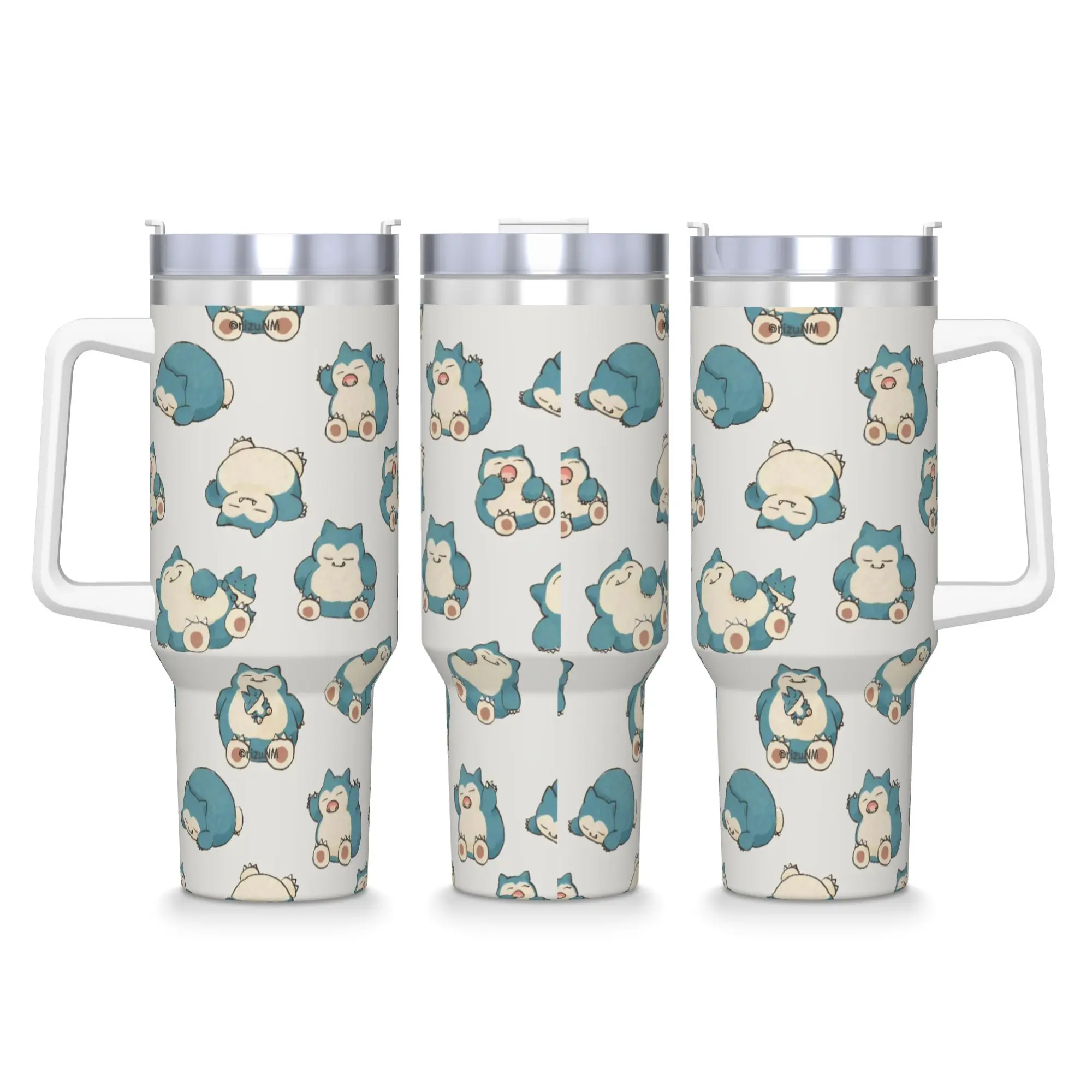 Snorlax More Sleep Please Stainless Steel Tumbler  Thermal Mug With Straws and Lid Large Mugs Cup Cold Drink Water Bottle