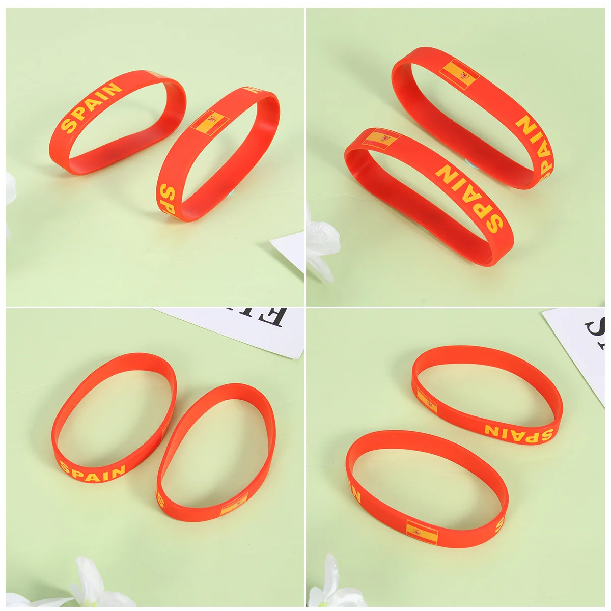 

12pcs Silicone Wristbands Soft Durable Comfort Fit Symbolic Support Sports Flag Bracelet For Men Women Unisex Gift