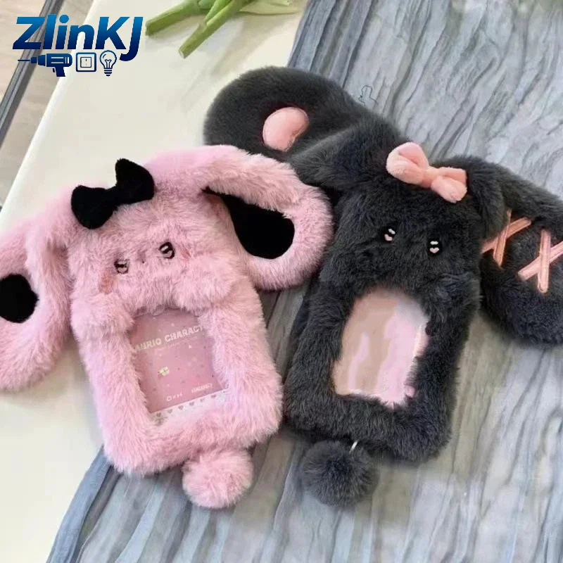 1Pcs Soft Animal Design ID Credit Card Protector Sleeve Card Holder Cute Plush Rabbit Photocard Holder For School Supplies