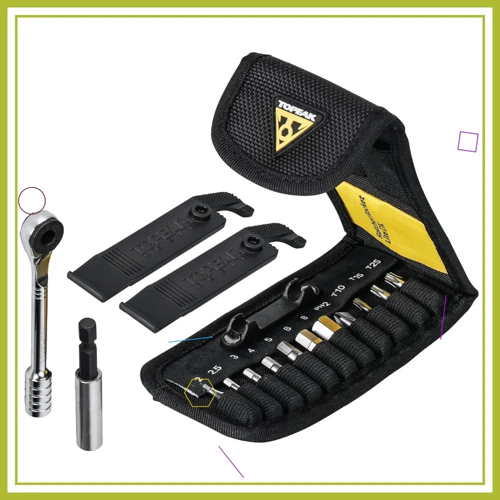 

16-функциональный инструмент для ремонта велосипеда с нейлоновой сумкой, прочная стальная конструкция для удобного обслуживания