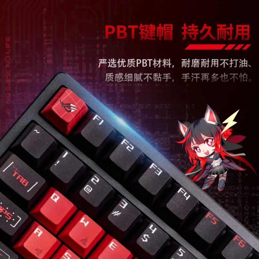 ROG AZOTH Theme Key Cap Custom Cartoon PBT Keyboard Keycaps Five Side Thermal Sublimation 81Keys Cherry Profile PC Accessories