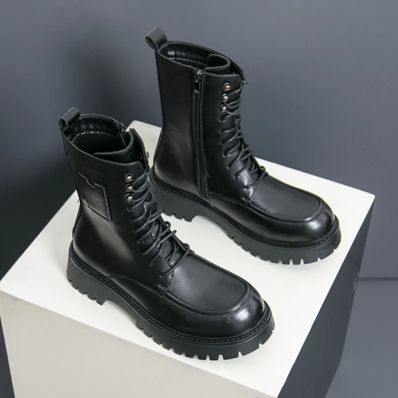 

Men Business Chelsea Boots Black Brown Men Thick-soled Anti-slip Comfortable Fashionable Brand Boots Outdoor Training Boots Men