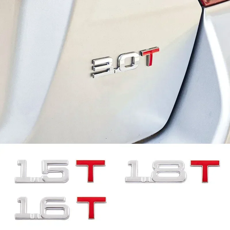 1Pcs New Car 3D Metal Alloy 1.6T 1.8T 2.0T 2.8T Logo Sticker Emblem Badge Decals For Golf Toyota BMW Mazda Ford Audi Honda KIA