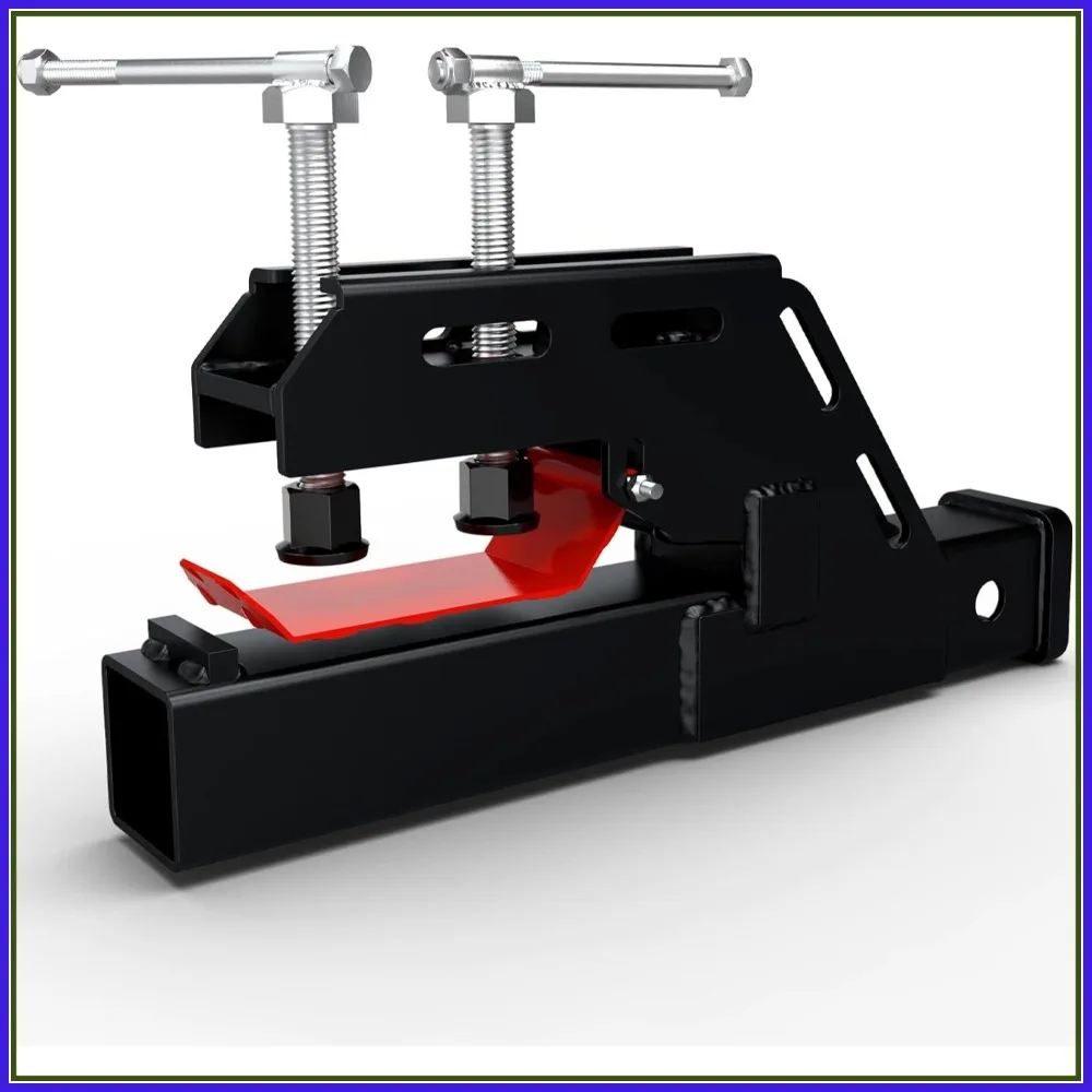 

2026 Upgraded Tractor Clamp on Trailer Hitch Receiver, Non-Slip 2" Ball Mount Adapter for Bucket Kubota Deere Bobcat, Black