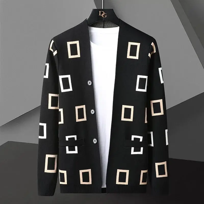 Men's Knitted Cardigan Jacket Autumn Top Casual Menswear 2026 New Matching Top