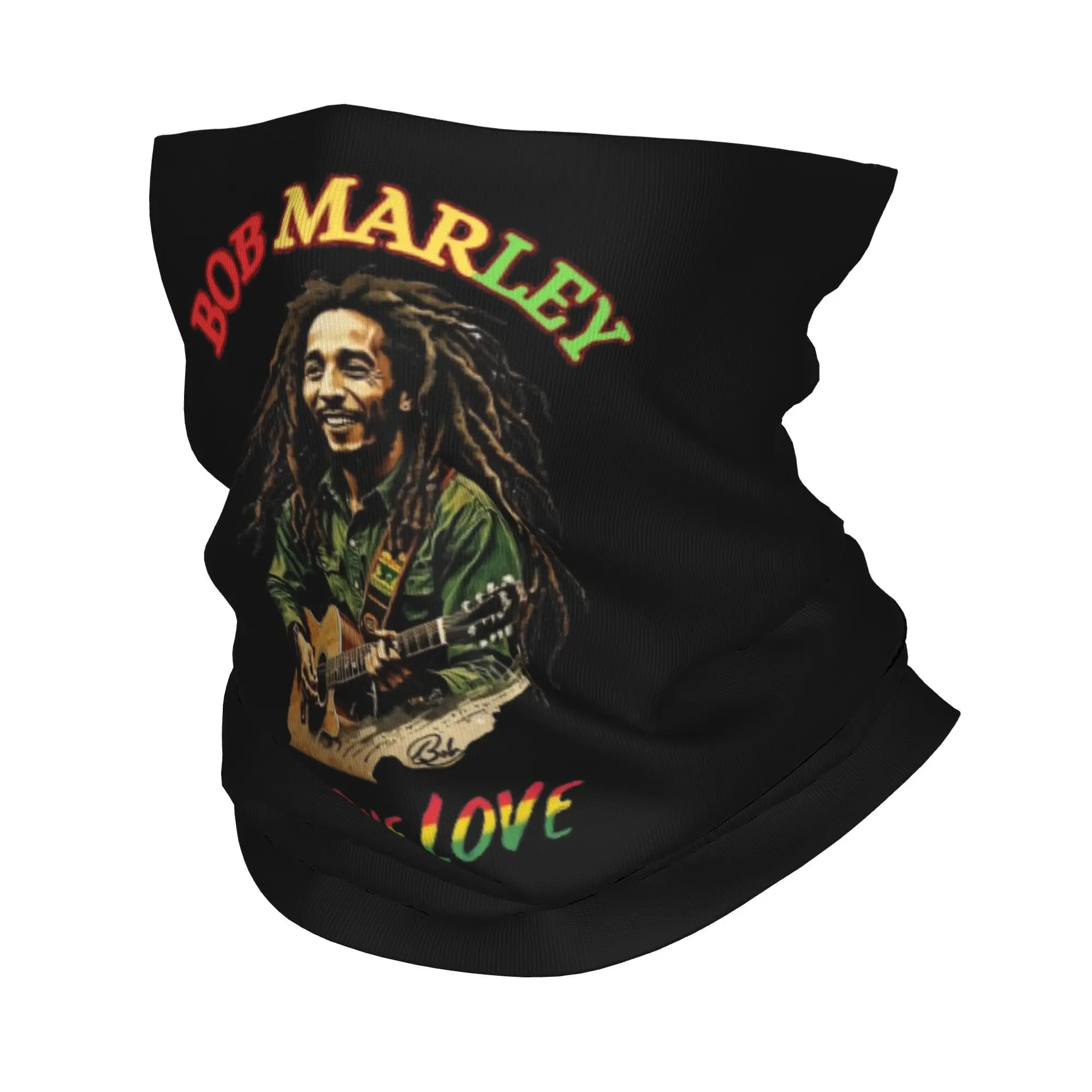 Bob Marley Reggae Bandana Capa de Pescoço Estampado Envoltório Cachecol Multiuso Máscara Facial Equitação Unissex Adulto Inverno